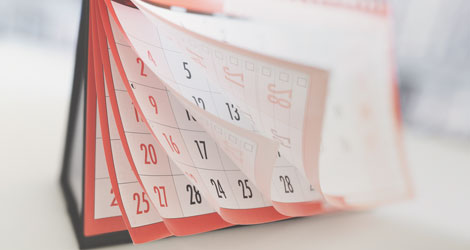 Kalenderblätter eines Tischkalenders